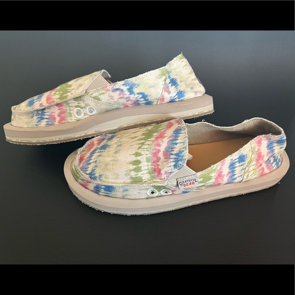 Sanuk Women's Donna ST X Grateful Dead Shoes Tie-Dye Print Size 8 - Picture 3 of 10